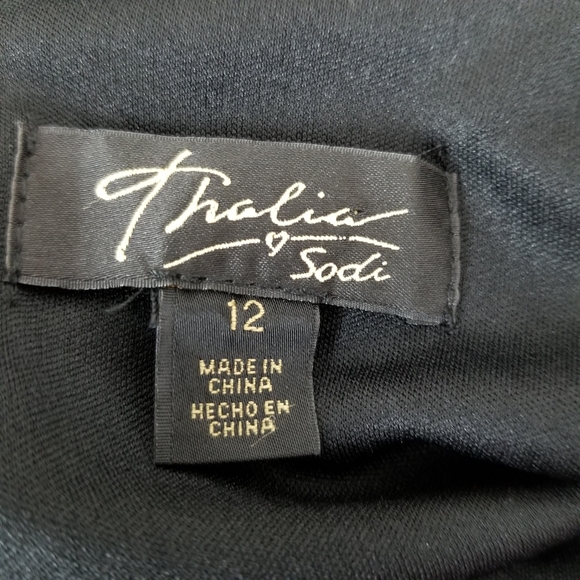 Thalia Sodi Size 12 Black Asymmetrica Peplum Dress - Picture 6 of 7